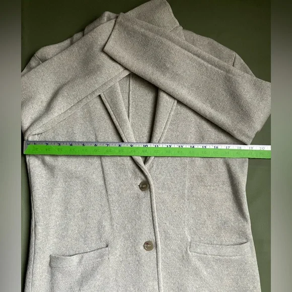 J.Crew 100% Merino Wool Sweater-Blazer Heather Oatmeal Grey Size Small - Picture 6 of 7